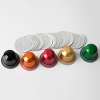 100 Capsules de Café Compatibles Espresso Jetables Vides en Aluminium avec Couvercles Thermoscellables pour Machine