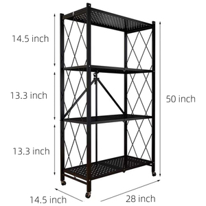 High Quality 5 Tier Steel Folding Racks <b>Metal</b> Eco-Friendly Hand <b>Tools</b> Storage Shelves for Home Kitchen - Product Image 5