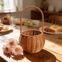 Panier en rotin tressé pour fleurs, œufs de Pâques, fruits, décoration de mariage, cadeau pour demoiselle d'honneur, idéal pour Noël et les fêtes - Vente chaude