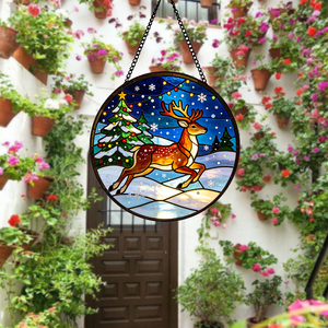 Atrapasoles de Vidrio con Diseño de Animales, Forma Redonda, Diseño Tradicional, Corte Láser, Decoración Navideña para Pared - Product Image 2