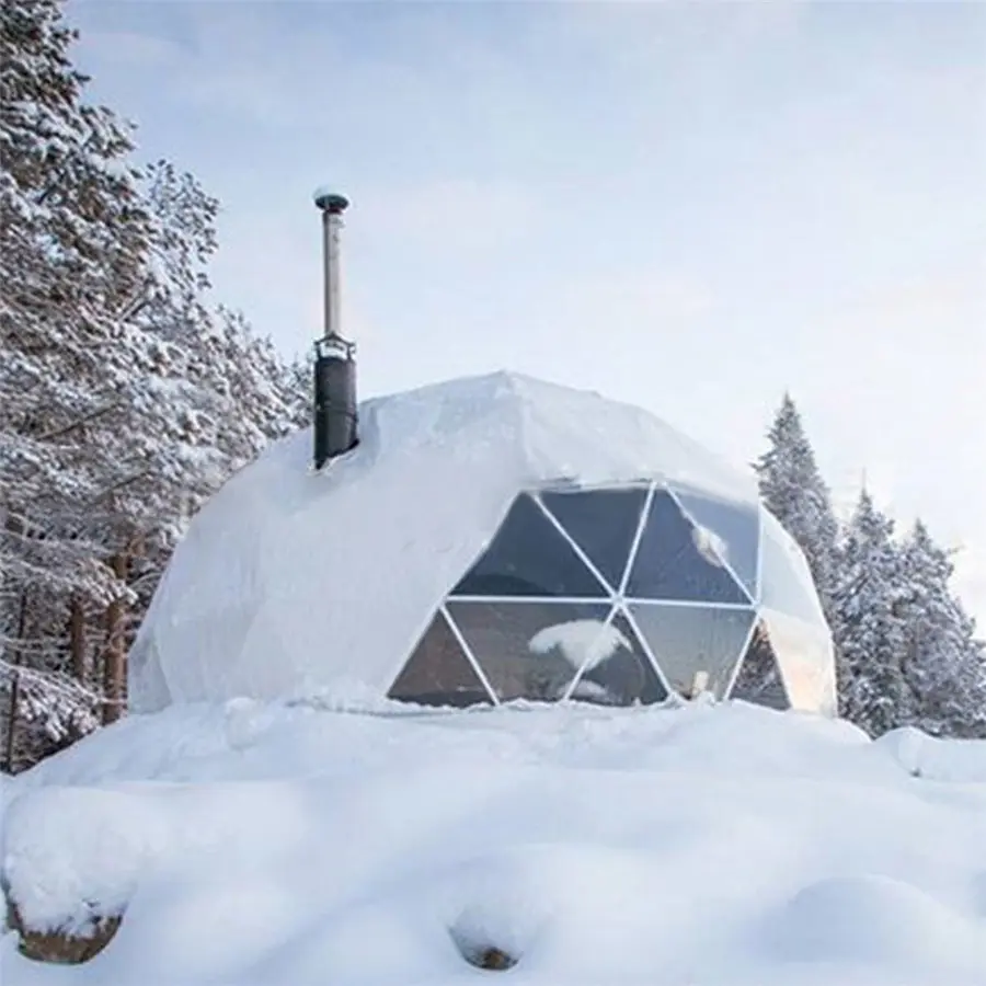 Igloo Kubah Tenda Tiup Rumah Transparan, Ukuran Besar, Tenda Berkemah Gelembung dengan Glamor Luar Ruangan