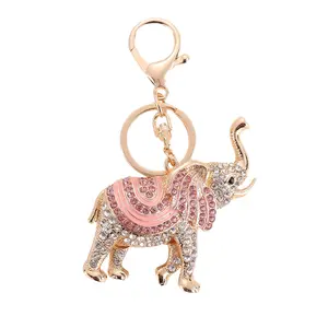 Hot Metal Crystal Animal Key Chain Holder Keyring Bag Car Pendant Diamond Rhinestone Elephant Keychain