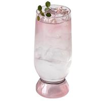 Verres à boisson en verre cristal rose Niche Mountain View de haute qualité avec paille, style chinois, pour cocktails, thé, jus et eau, usage domestique