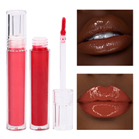 Boîtes de gloss à lèvres liquide minéral végétal imperméable longue tenue à marque privée, logo personnalisé, double embout, végétalien, couleurs variées