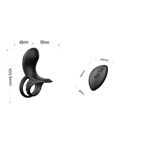 Unisex Vibratie Vertraging Ring Masturbator Zwart Afstandsbediening Slot Sperma Ring Fallus Paar Resonantie Seksproducten - Product Image 3