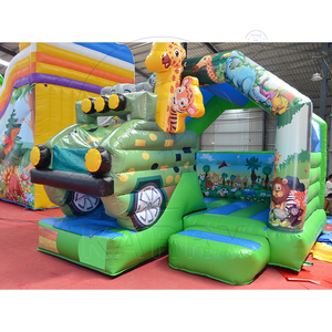 บ้านลมเป่าลมรูปสัตว์ป่าพร้อมสไลเดอร์สำหรับเด็ก - Product Image 1