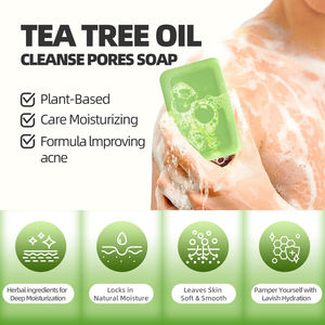 Оптовая продажа, натуральное веганское масло для чайного дерева, мыло, травяное противогрибковое средство для глубокого очищения лица, для контроля прыщей, новая формула - Product Image 2