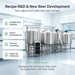 Cervecería Automática MICET de 1000L 2000L, Equipo de Elaboración de Cerveza, Cervecería Automática de 4 Recipientes, Planta Completa de Fabricación de Cerveza - Product Image 2