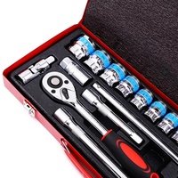 CHAJANE – Jeu de douilles en acier inoxydable 201, 24 pièces, avec clés rapides, coffret à outils de type caisse pour réparation automobile, alimentation par batterie, usage industriel