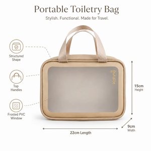 Frosted <b>Clear</b> Cosmetic <b>Bag</b> Wholesale PU PVC Travel Organizer Custom Logo Makeup <b>Toiletry</b> Pouch OEM ODM Supplier - Product Image 3