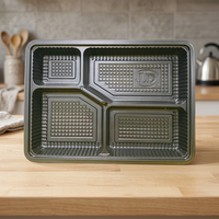 Contenants alimentaires jetables en plastique à 1, 2 ou 4 compartiments avec couvercles, boîtes à lunch noires pour plats à emporter, boîtes d'emballage alimentaire pour la préparation des repas