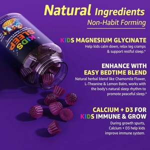 Gummies de sommeil bio véganes à marque privée OEM/ODM pour enfants, sans sucre, pour un sommeil profond et réparateur, avec mélatonine - Product Image 4