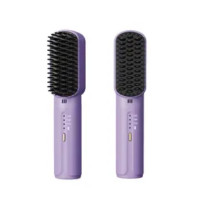 New Mini Rechargeable Straight Hair Comb Portable Fashion Negative Ion Hair Care Soft Hair Care Wireless Straight