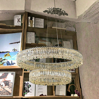 Lustre suspendu moderne de luxe en acier inoxydable avec cristaux LED, haute luminosité, télécommande, pour salon, garantie 3 ans