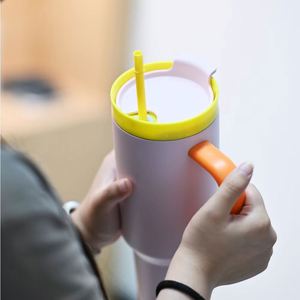 40oz Stainless Steel Tumbler with Handle and for Straw Lid Vacuum Insulated Water <b>Bottle</b>/<b>Coffee</b> Cup for Camping - Product Image 4