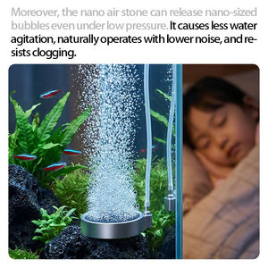 Kit Difusor de Ar para Aquário com Duas Pedras Difusoras de Bolhas Ultrafinas de 8cm, Válvula de Retenção, Ventosa, Durável, Baixo Ruído e Alta Eficiência - Product Image 3