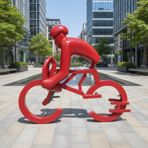Scultura Gigante Astratta a Forma <span class=keywords><strong>di</strong></span> Bicicletta in Fibra <span class=keywords><strong>di</strong></span> Vetro per Decorazione Paesaggistica Esterna nei Parchi - Product Image 1