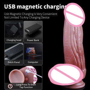 Gaya baru Thrusting Dildo getaran Super realistis Penis teleskopik besar <span class=keywords><strong>Vibrator</strong></span> penetrasi <span class=keywords><strong>Anal</strong></span> mainan seks - Product Image 5