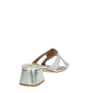 Sandalias de Tacón para Mujer Mariella Burani, Plateadas Metálicas, Tacón Cuadrado, Estilo Slip-On - Product Image 3