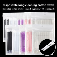 Bâtonnets de coton PE en gros pour le nettoyage des faux cils, jetables, à rayures longues, modèle AA120, outils pour cils