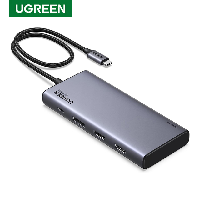 UGREEN 8 in 1 USB C Docking Station Dual Monitor 4K Triple Display USB C Hub 100W PD USB-C Dock Compatible for MacBook Lenovo