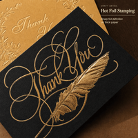 Cartes de remerciement personnalisées avec impression dorée à chaud, avec votre propre logo, impression dorée à chaud avec enveloppe, cartes pour événements de mariage