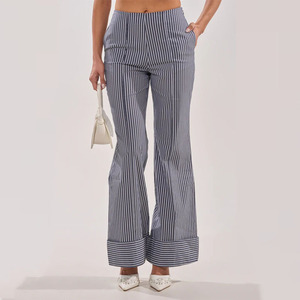 <span class=keywords><strong>Pantalon</strong></span> de costume <span class=keywords><strong>blanc</strong></span> sur mesure pour <span class=keywords><strong>femme</strong></span>, <span class=keywords><strong>taille</strong></span> <span class=keywords><strong>haute</strong></span>, coupe large, pour tenue de soirée formelle - Product Image 2