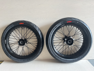 Ensemble de roues <span class=keywords><strong>avant</strong></span> et arrière pour Surron Light Bee X Ultra Bee Talaria, combinaison de pneus tout-terrain et sur route de <span class=keywords><strong>17</strong></span> <span class=keywords><strong>pouces</strong></span>, roues Supermoto - Product Image 1
