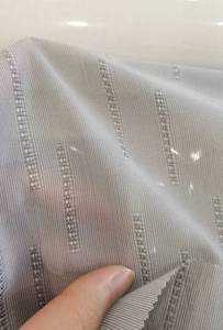 Tenda trasparente grigio chiaro in finto lino solido - Product Image 3