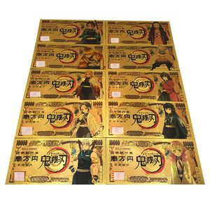 Tous les billets de banque en feuille plaqué or 24 carats Dragon Ball Zelda Pokemen <span class=keywords><strong>One</strong></span> <span class=keywords><strong>Piece</strong></span> Demon Slayer Japan Anime - Product Image 1