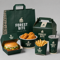 Boîte en papier jetable personnalisée avec logo pour emballage alimentaire (cheeseburger, poulet frit, frites) – Fabricant de contenants à emporter pour marques de restauration rapide et décontractée