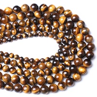 Perles en pierre œil de tigre jaune de qualité AB+ en gros, perles espacées en œil de tigre Qing semi-finies, accessoires de bijoux DIY, perles en pierre naturelle