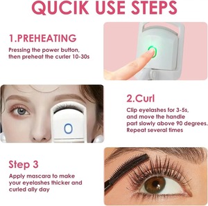 ที่ม้วนผมขนตาไฟฟ้าแบบชาร์จไฟได้, ที่ดัดขนตาไฟฟ้าแบบพกพาชาร์จไฟได้เครื่องดัดผมด้วยความร้อนได้อย่างรวดเร็วและทนความร้อนได้นานเครื่องมือแต่งหน้า - Product Image 5