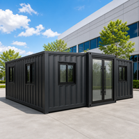 Maison préfabriquée pliable en conteneur de 20 pieds avec structure en acier et toit à pignon, unité d'hébergement pour complexe hôtelier, villa de plage et unité d'accueil
