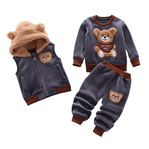 Conjuntos de Ropa para Bebé con Estampados de Dibujos Animados, 3 Piezas, Conjunto Deportivo Infantil Cálido para Invierno - Product Image 4