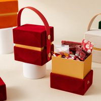 Samt Einjähriges Leder Mehrfarbige Handheld Hochzeit Premium Square Candy Geschenk boxen