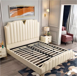 Muebles <span class=keywords><strong>de</strong></span> Dormitorio <span class=keywords><strong>de</strong></span> Diseño Moderno y Lujoso, <span class=keywords><strong>Cama</strong></span> King Size Multifuncional <span class=keywords><strong>de</strong></span> Color Blanco Puro, Ajustable, con Respaldo Alto, Tapizada en Tela y Cuero - Product Image 4