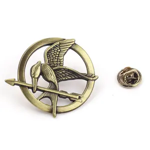 Terlaris Pin Kerah Bros Mode Pin Lapel The Hunger Games Lencana Desain Khusus Pin Lapel