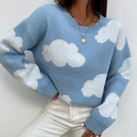 Oem Hiver Col Ras du Cou Pull Jacquard Personnalisé Cardigan pour Femmes Pull Chandails Surdimensionnés Chauds en Tricot pour Femmes