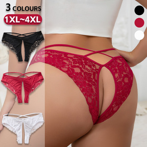 SMOOTH Mutandine Sexy in Pizzo da <span class=keywords><strong>Donna</strong></span> <span class=keywords><strong>Taglie</strong></span> <span class=keywords><strong>Forti</strong></span>, Lingerie con Apertura all'Inguine, Slip in Rete Traforata con Fasce Incrociate, <span class=keywords><strong>Intimo</strong></span> Femminile - Product Image 1