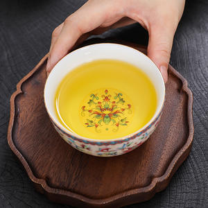 Wholesale Ceramic Enamel Color Gilded Single Retro Cups And Tea Bowls <b>Gift</b> <b>Box</b> Sets - Product Image 3