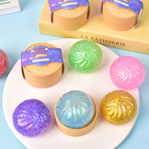 Juguetes Sensoriales Antiestrés de Peluche con Purpurina en Forma de Dumpling, Caja Sorpresa, Juguetes de Compresión Coloridos para Niños y Adultos - Product Image 3