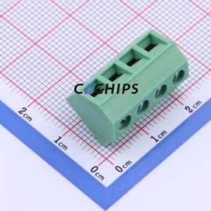 DB127S-5.08-4P-GN-S Screw Terminal Block P=5.08mm Connector ( Construction: 1x4P )( Pitch: 5.08mm )( Color: Green ) - Product Image 1
