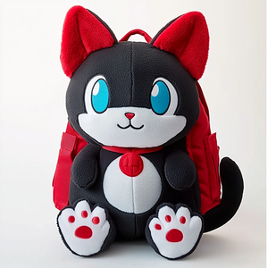 Bolso de felpa suave personalizado OEM y ODM, mochila negra <span class=keywords><strong>Kawaii</strong></span>, bonito regalo <span class=keywords><strong>para</strong></span> niños - Product Image 1