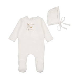 ชุดรอมเปอร์กำมะหยี่แขนยาวสำหรับเด็กทารกแรกเกิด 3 เดือน-2 ปี แบบมีกระดุม  น่ารัก  ปักลายได้ตามต้องการ  ขายส่ง - Product Image 3