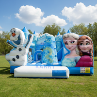 Château gonflable pour enfants en PVC commercial, château gonflable pour adultes, château gonflable Elsa avec toboggan pour le plaisir des enfants dans la cour