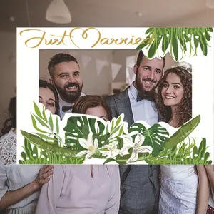 Just Married Wedding Selfie Frame Photo Booth Prop Decoration Big Photo Booth Frame Photo Props Kit For Wedding Party Supplies