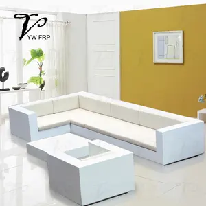 Sofa taman, serat kaca Nordic Vela putih ruang tamu sofa mewah