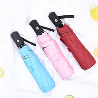 Parapluie pliant multicolore en gros, portable, coupe-vent, compact, de voyage, pliable en 3 sections, avec logo personnalisé