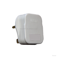 Prise électrique à 3 broches avec fusible, type G, 13A, 250V, réutilisable, conforme à la norme britannique BS1363, blanche, pour appareils électroménagers